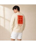 Sweatshirt en coton tennis society crème