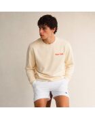 Sweatshirt en coton tennis society crème