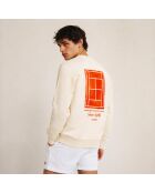Sweatshirt en coton tennis society crème