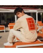 Sweatshirt en coton tennis society crème