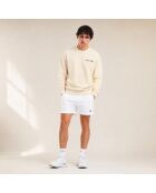 Sweatshirt en coton tennis society crème
