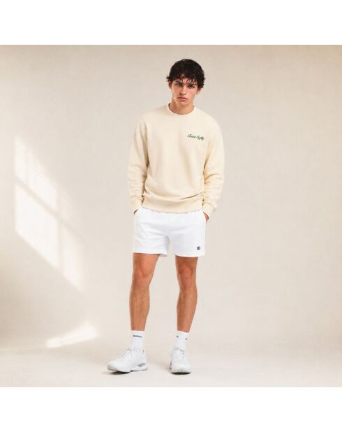 Sweatshirt en coton tennis society crème