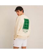 Sweatshirt en coton tennis society crème