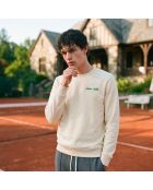 Sweatshirt en coton tennis society crème