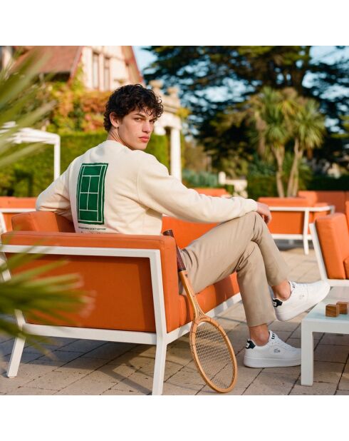 Sweatshirt en coton tennis society crème