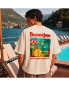 T-Shirt Boxy Wear Your Memories crème
