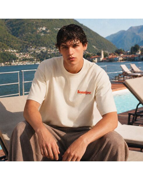 T-Shirt Boxy Wear Your Memories crème
