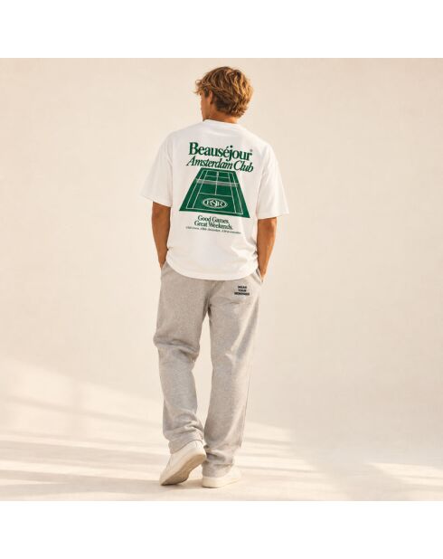 T-Shirt Boxy en coton Amsterdam Club blanc