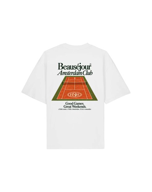 T-Shirt Boxy en coton Amsterdam Club blanc