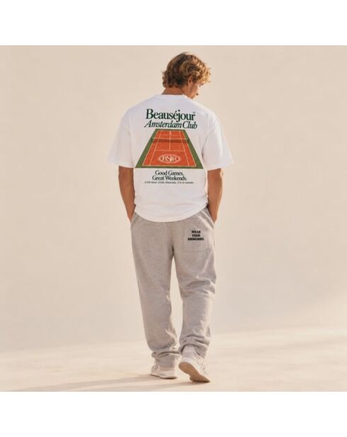 T-Shirt Boxy en coton Amsterdam Club blanc