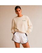 Sweatshirt en coton tennis society crème