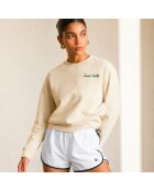 Sweatshirt en coton tennis society crème