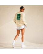 Sweatshirt en coton tennis society crème