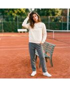 Sweatshirt en coton tennis society crème