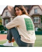 Sweatshirt en coton tennis society crème