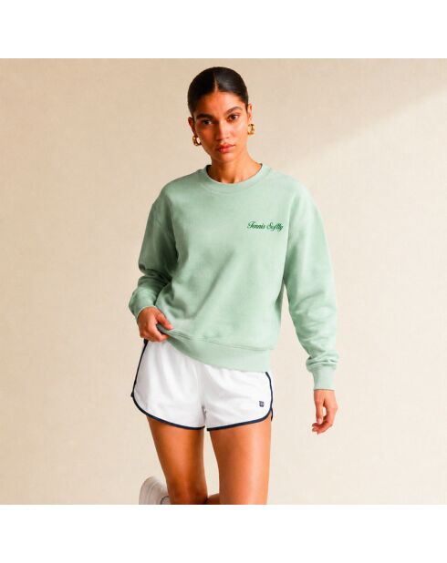Sweatshirt en coton tennis society Mystie vert