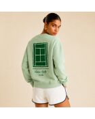 Sweatshirt en coton tennis society Mystie vert
