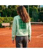 Sweatshirt en coton tennis society Mystie vert