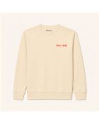 Sweatshirt en coton tennis society crème
