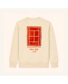 Sweatshirt en coton tennis society crème