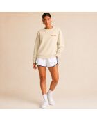 Sweatshirt en coton tennis society crème