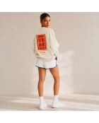 Sweatshirt en coton tennis society crème