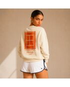 Sweatshirt en coton tennis society crème