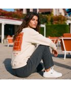 Sweatshirt en coton tennis society crème