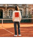 Sweatshirt en coton tennis society crème