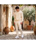 Sweatshirt en coton tennis society crème