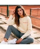 Sweatshirt en coton tennis society crème