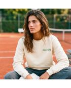 Sweatshirt en coton tennis society crème