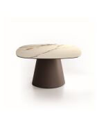 Table basse en céramique Verona 90 marbre de calacatta/bronze - 90 x 90 x 45 cm