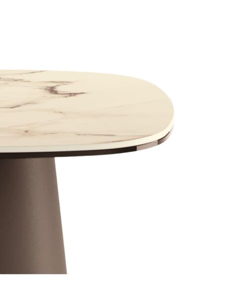 Table basse en céramique Verona 90 marbre de calacatta/bronze - 90 x 90 x 45 cm