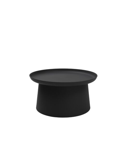 Table basse ronde Maiori noir - 70 x 70 x 36 cm