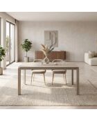 Table de salle à manger extensible en céramique Sestri sable - 140/220 cm