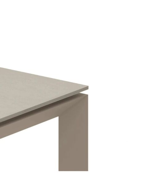 Table de salle à manger extensible en céramique Sestri sable - 140/220 cm