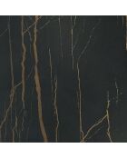 Table de salle à manger en verre Roma extensible portoro/marbre noir - 200/280 cm