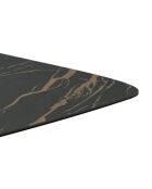 Table de salle à manger en verre Roma extensible portoro/marbre noir - 200/280 cm