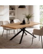 Table de salle à manger Udine 160 extensible chêne/noir - 160/240 cm