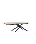 Table de salle à manger Udine 160 extensible chêne/noir - 160/240 cm