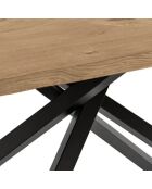 Table de salle à manger Udine 160 extensible chêne/noir - 160/240 cm