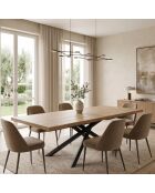 Table de salle à manger Udine 160 extensible chêne/noir - 160/240 cm