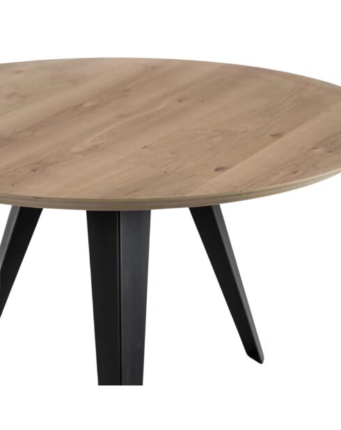 Table de salle à manger fixe en bois Prato chêne/noir - 130 x 130 x 76 cm