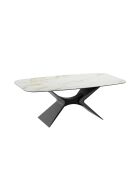 Table de salle à manger fixe en céramique Ravenna marbre calacatta/anthracite - 220 x 110 x 75 cm