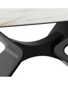 Table de salle à manger fixe en céramique Ravenna marbre calacatta/anthracite - 220 x 110 x 75 cm