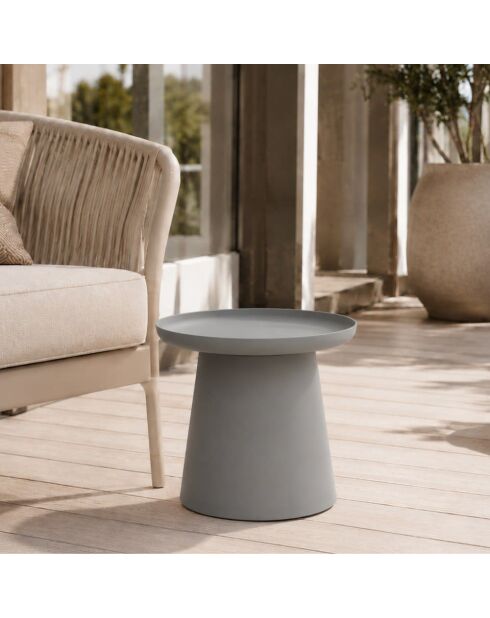 Table basse ronde Maiori gris - 50 x 50 x 46 cm