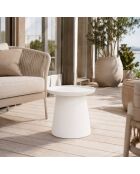 Table basse ronde Maiori blanc - 50 x 50 x 46 cm