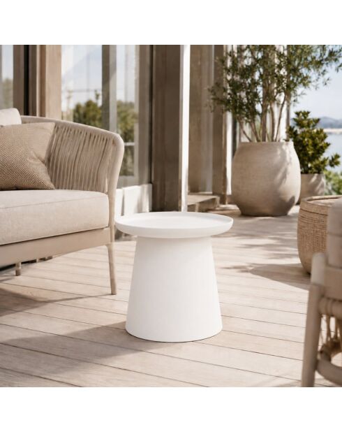 Table basse ronde Maiori blanc - 50 x 50 x 46 cm