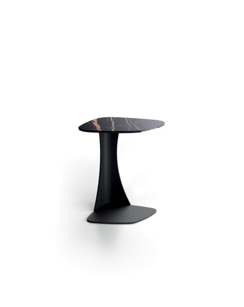 Table basse en céramique Alessandria portoro/marbre noir - 45 x 45 x 53 cm